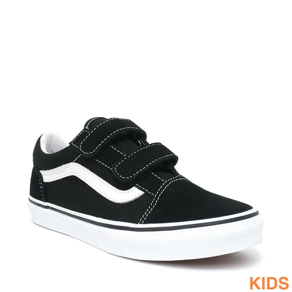 VANS SHOES バンズ シューズ スニーカー（子供用） KID'S OLD SKOOL V BLACK/WHITE（US企画） スケートボード スケボー