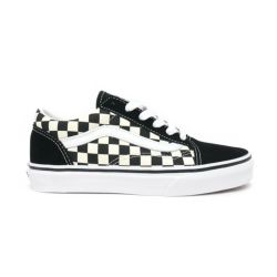 VANS SHOES バンズ シューズ スニーカー KID'S OLD SKOOL PRIMARY CHECK 黒/白 BLACK/WHITE（US企画） スケートボード スケボー 3