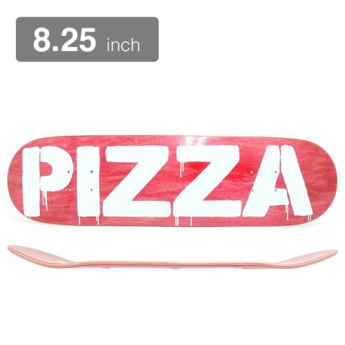 PIZZA DECK ピザ デッキ TEAM STENCIL PINK STAIN 8.25 スケートボード スケボー
