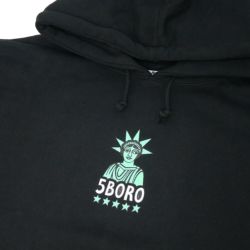 5BORO HOOD ファイブボロ パーカー 5B x T.R. LIBERTY BLACK スケートボード スケボー 1