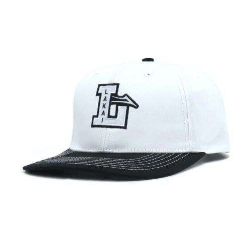 LAKAI CAP ラカイ キャップ LETTERMAN 6 PANEL STRAPBACK WHITE/BLACK スケートボード スケボー