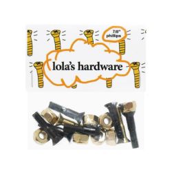 LOLA'S HARDWARE BOLT ローラスハードウェア ボルト PHILLIPS（プラス） 黒/ゴールド 7/8インチ スケートボード スケボー