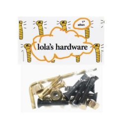 LOLA'S HARDWARE BOLT ローラスハードウェア ボルト ALLEN（6角） 黒/ゴールド 1インチ スケートボード スケボー