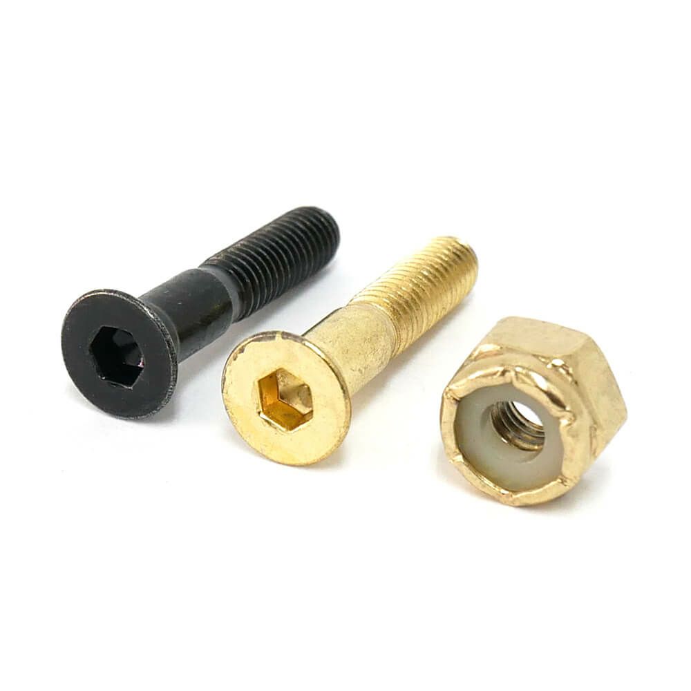 LOLA'S HARDWARE BOLT ローラスハードウェア ボルト ALLEN（6角） 黒/ゴールド 1インチ スケートボード スケボー 2