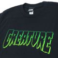 CREATURE T-SHIRT クリーチャー Tシャツ LOGO OUTLINE BLACK/GREEN スケートボード スケボー 1