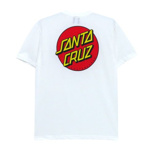SANTA CRUZ T-SHIRT サンタクルーズ Tシャツ CLASSIC DOT CHEST WHITE スケートボード スケボー