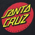 SANTA CRUZ T-SHIRT サンタクルーズ Tシャツ CLASSIC DOT CHEST BLACK スケートボード スケボー 3