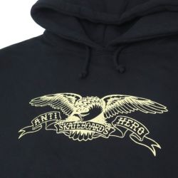 ANTIHERO HOOD アンチヒーロー パーカー BASIC EAGLE BLACK/OFF WHITE スケートボード スケボー 1