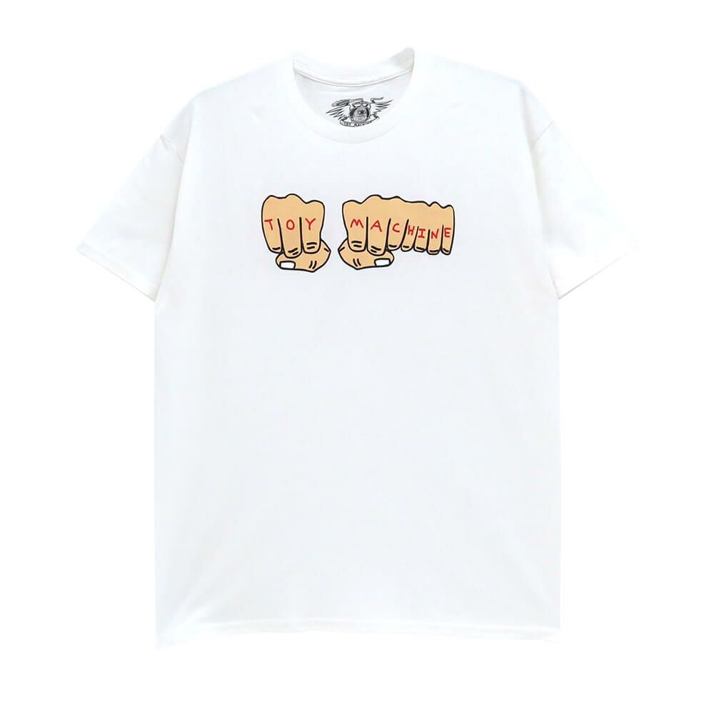 TOY MACHINE T-SHIRT トイマシーン Tシャツ FISTS WHITE スケートボード スケボー