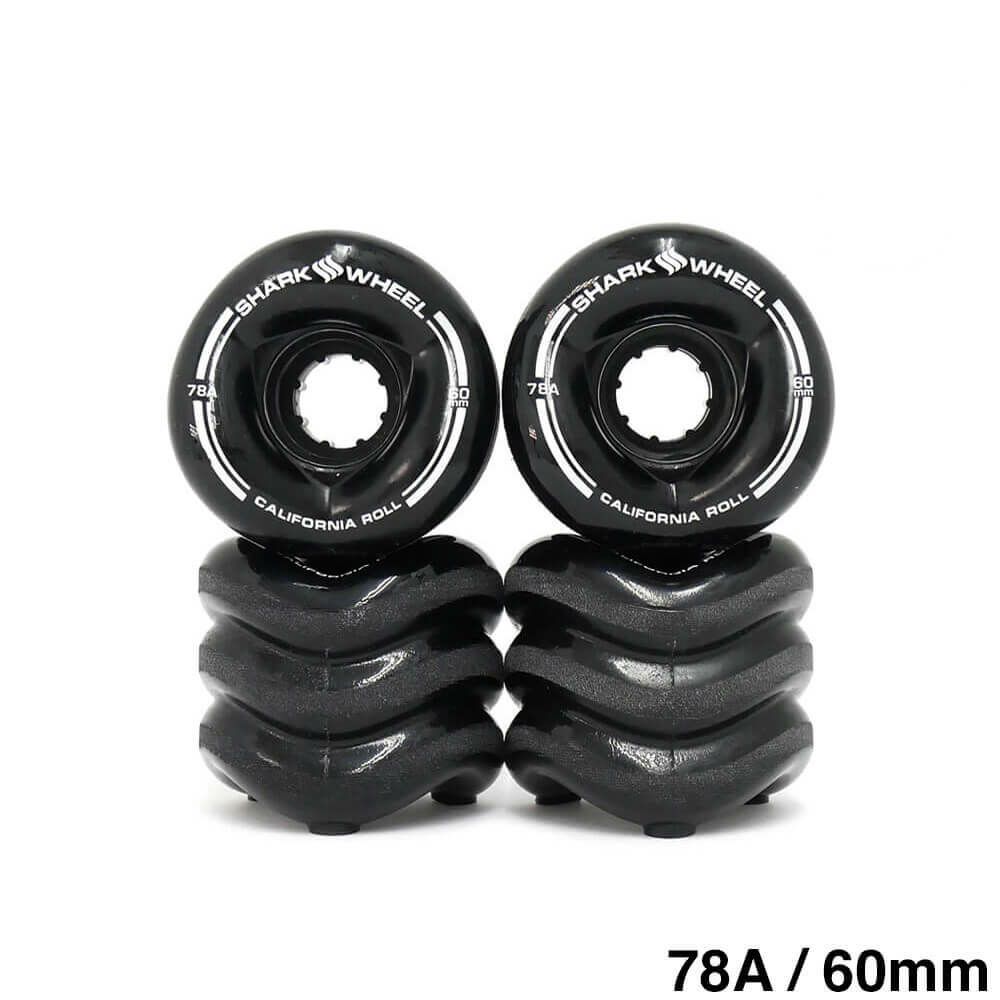 SHARK WHEEL シャークウィール ソフトウィール（クルーザー） CALIFORNIA ROLL LINE LOGO（78A） BLACK 60mm スケートボード スケボー