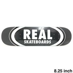 REAL DECK リアル デッキ TEAM CLASSIC OVAL BLACK 8.25 スケートボード スケボー