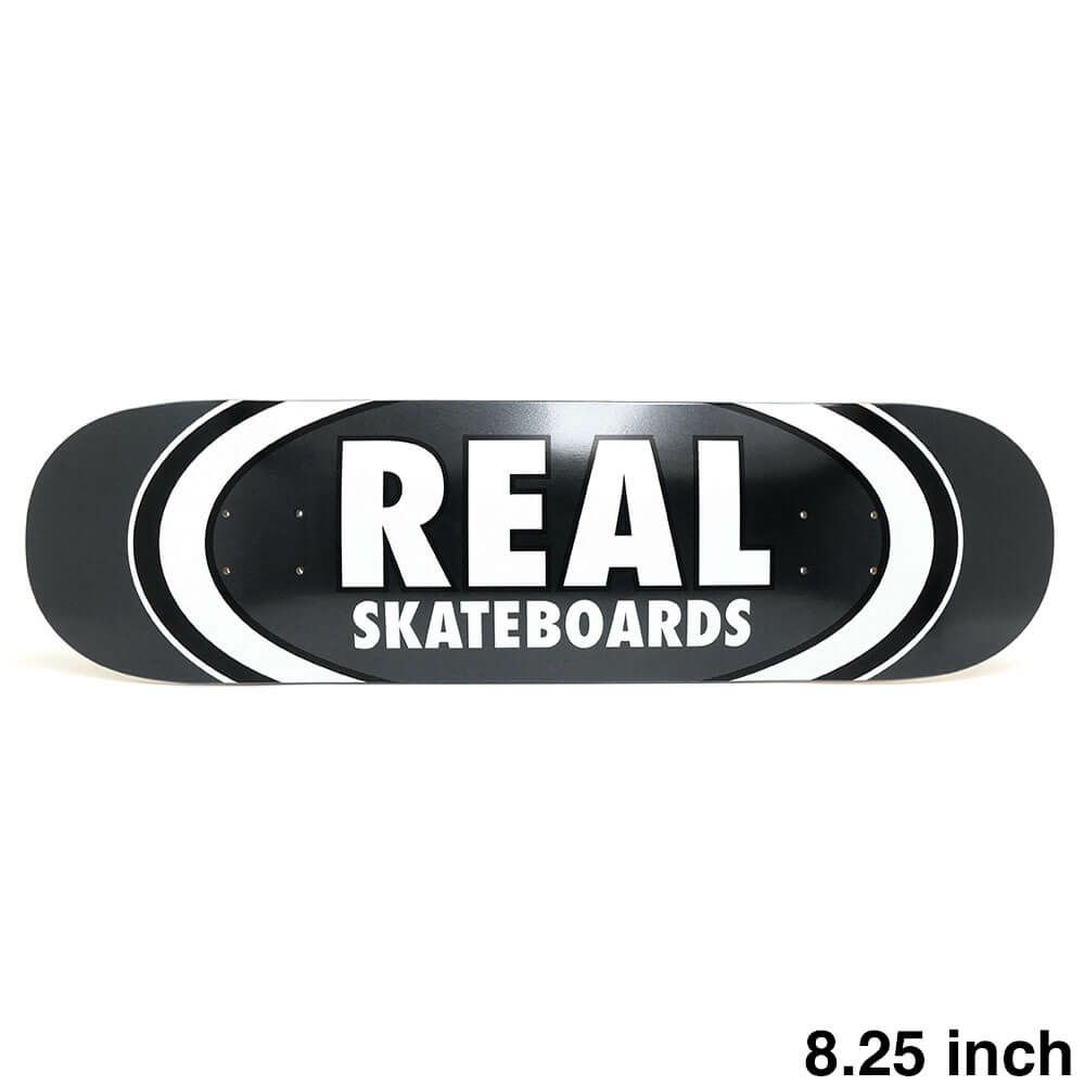 REAL DECK リアル デッキ TEAM CLASSIC OVAL BLACK 8.25 スケートボード スケボー