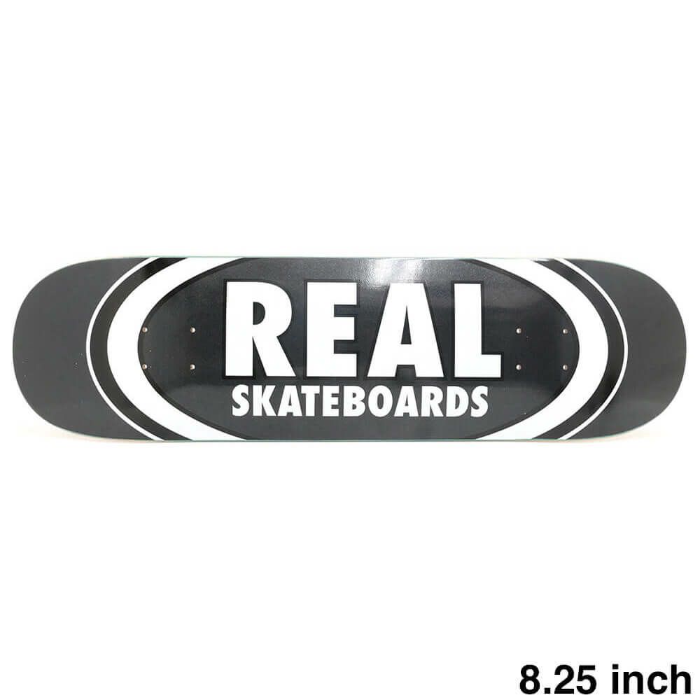 REAL DECK リアル デッキ TEAM CLASSIC OVAL BLACK 8.25 スケートボード スケボー