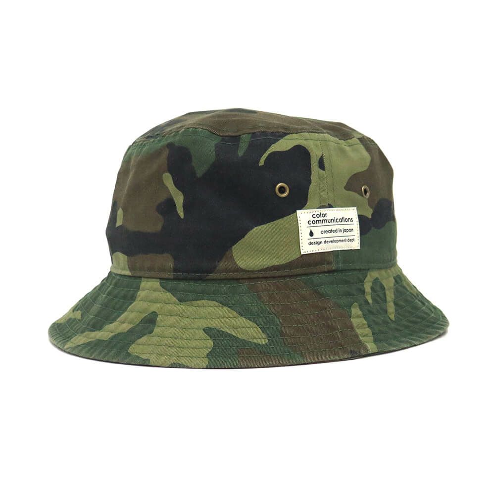 COLOR COMMUNICATIONS HAT カラーコミュニケーションズ ハット COTTON TAG BUCKET WOODLAND CAMO スケートボード スケボー 
