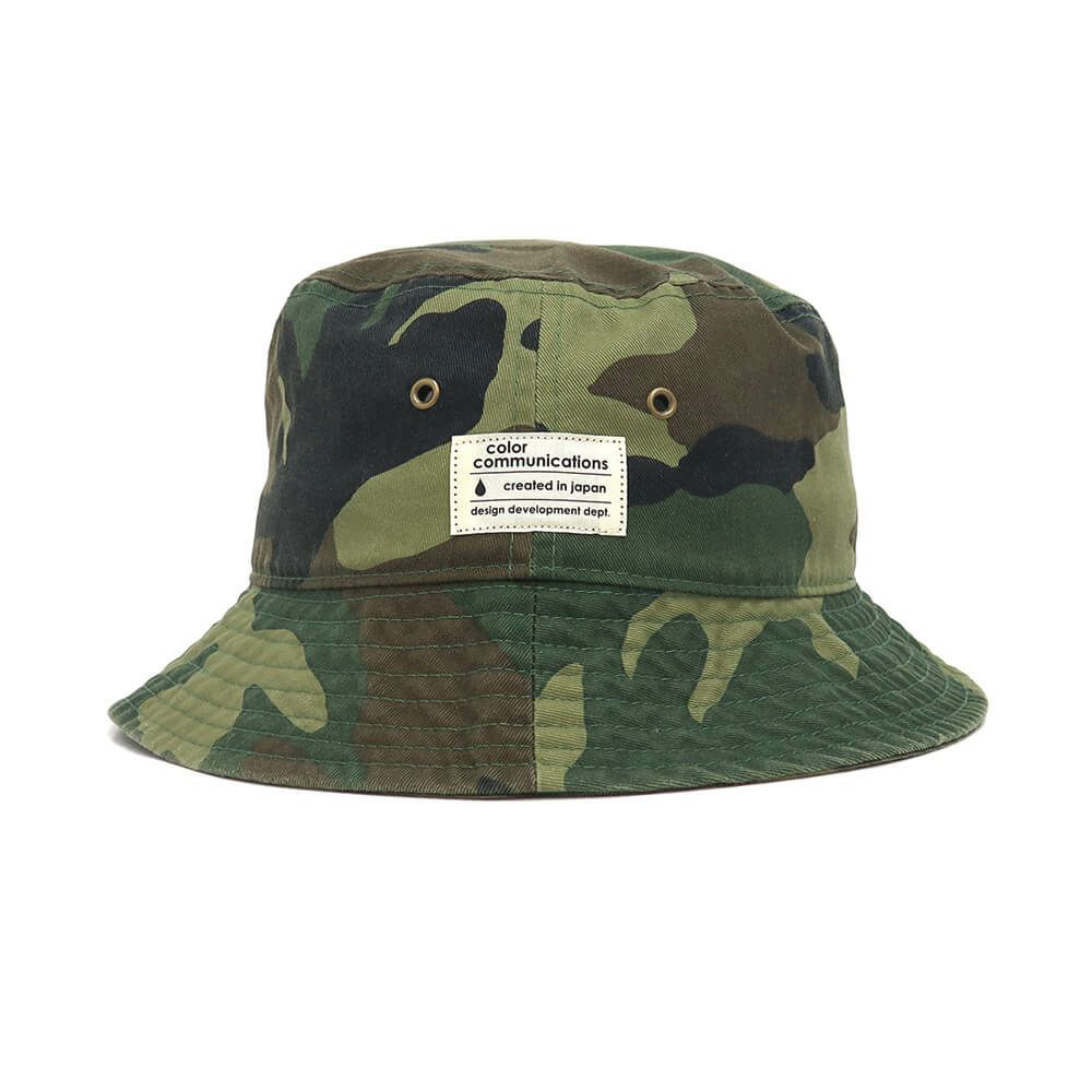 COLOR COMMUNICATIONS HAT カラーコミュニケーションズ ハット COTTON TAG BUCKET WOODLAND CAMO スケートボード スケボー 1
