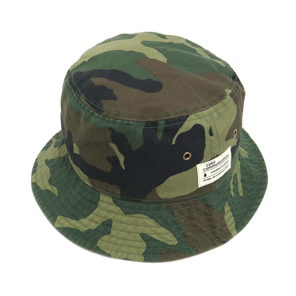 COLOR COMMUNICATIONS HAT カラーコミュニケーションズ ハット COTTON TAG BUCKET WOODLAND CAMO スケートボード スケボー 2