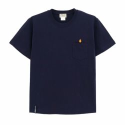 COLOR COMMUNICATIONS T-SHIRT カラーコミュニケーションズ Tシャツ DRIP EMB POCKET HEAVY NAVY 刺繍ロゴ スケートボード スケボー 