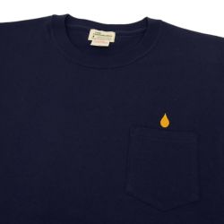 COLOR COMMUNICATIONS T-SHIRT カラーコミュニケーションズ Tシャツ DRIP EMB POCKET HEAVY NAVY 刺繍ロゴ スケートボード スケボー 1