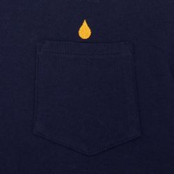 COLOR COMMUNICATIONS T-SHIRT カラーコミュニケーションズ Tシャツ DRIP EMB POCKET HEAVY NAVY 刺繍ロゴ スケートボード スケボー 2