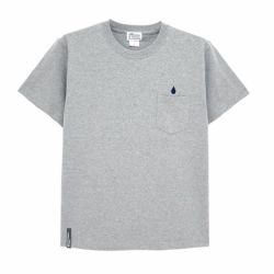 COLOR COMMUNICATIONS T-SHIRT カラーコミュニケーションズ Tシャツ DRIP EMB POCKET HEAVY GREY 刺繍ロゴ スケートボード スケボー 