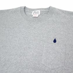 COLOR COMMUNICATIONS T-SHIRT カラーコミュニケーションズ Tシャツ DRIP EMB POCKET HEAVY GREY 刺繍ロゴ スケートボード スケボー 1