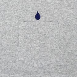 COLOR COMMUNICATIONS T-SHIRT カラーコミュニケーションズ Tシャツ DRIP EMB POCKET HEAVY GREY 刺繍ロゴ スケートボード スケボー 2