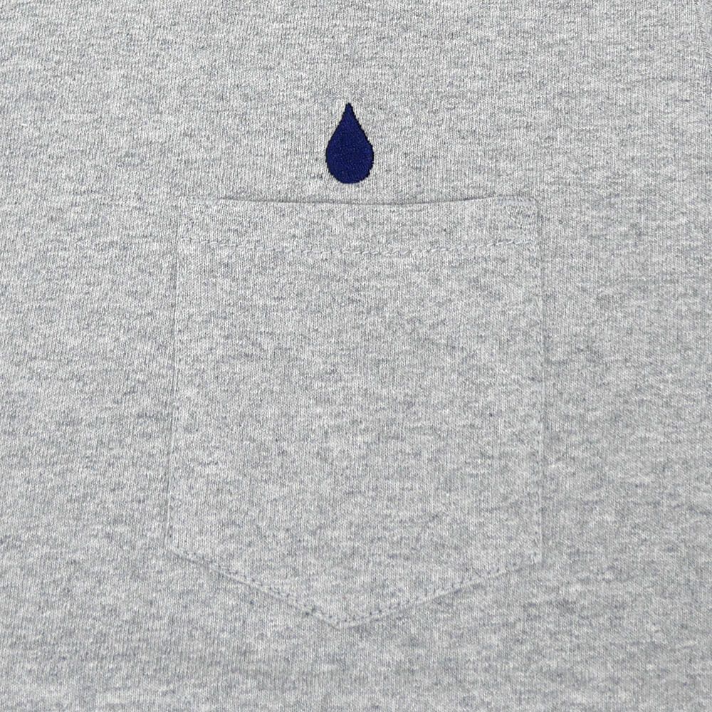 COLOR COMMUNICATIONS T-SHIRT カラーコミュニケーションズ Tシャツ DRIP EMB POCKET HEAVY GREY 刺繍ロゴ スケートボード スケボー 2