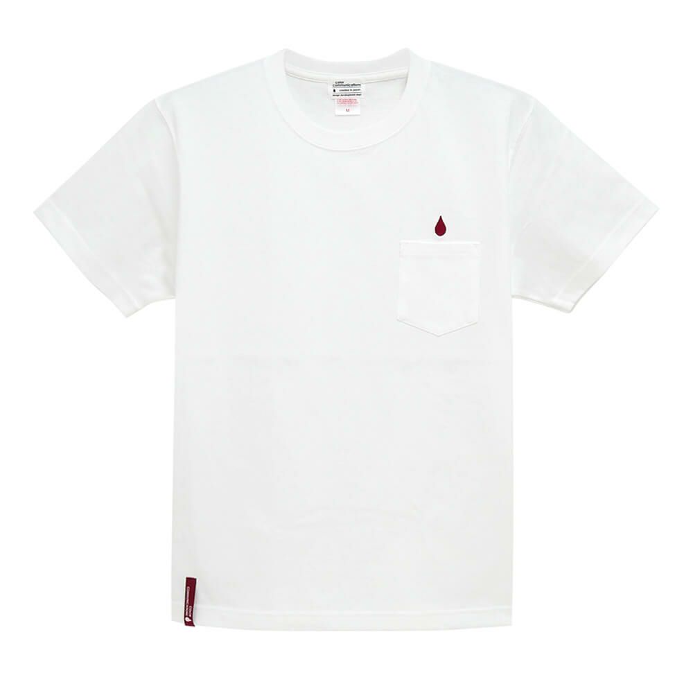 COLOR COMMUNICATIONS T-SHIRT カラーコミュニケーションズ Tシャツ DRIP EMB POCKET HEAVY WHITE 刺繍ロゴ スケートボード スケボー 