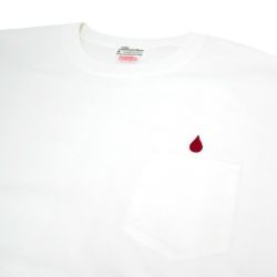 COLOR COMMUNICATIONS T-SHIRT カラーコミュニケーションズ Tシャツ DRIP EMB POCKET HEAVY WHITE 刺繍ロゴ スケートボード スケボー 1