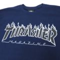 THRASHER T-SHIRT スラッシャー Ｔシャツ FLAME LOGO（US企画） NAVY/BLACK スケートボード スケボー 1