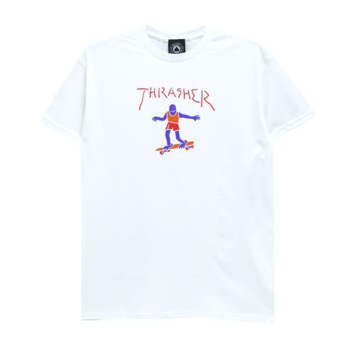 THRASHER T-SHIRT スラッシャー Ｔシャツ GONZ FILL（US企画） WHITE スケートボード スケボー 