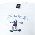  THRASHER T-SHIRT スラッシャー Ｔシャツ GONZ（US企画） WHITE/BLUE スケートボード スケボー 1