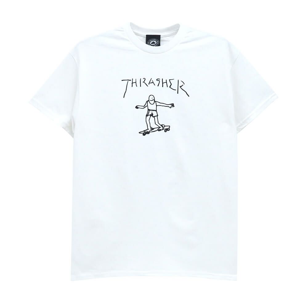 THRASHER T-SHIRT スラッシャー Ｔシャツ GONZ（US企画） WHITE スケートボード スケボー 