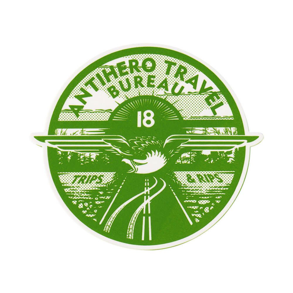 ANTIHERO STICKER アンチヒーロー ステッカー TRAVEL BUREAU 440 GREEN スケートボード スケボー