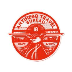 ANTIHERO STICKER アンチヒーロー ステッカー TRAVEL BUREAU 440 RED スケートボード スケボー