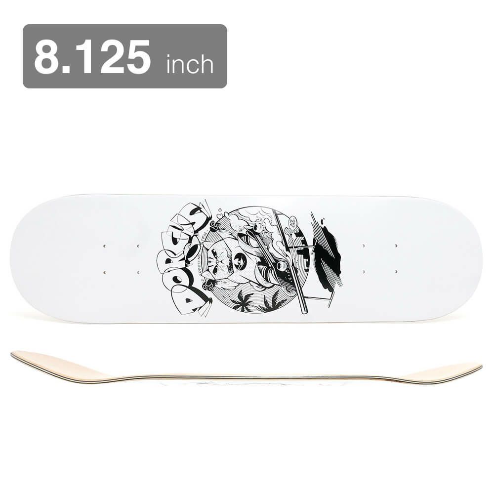 DORCUS DECK ドーカス デッキ TEAM ZETT ON THE RAIL WHITE 8.125 スケートボード スケボー