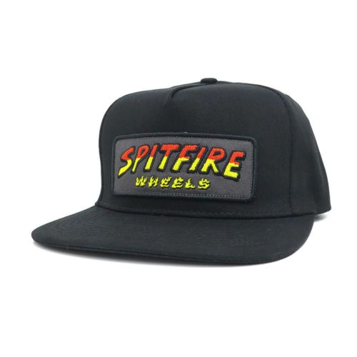 SPITFIRE CAP スピットファイヤー キャップ HELL HOUNDS SCRIPT PATCH SNAPBACK BLACK スケートボード スケボー 