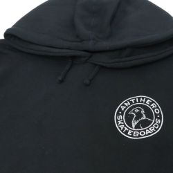 ANTIHERO HOOD アンチヒーロー パーカー BASIC PIGEON ROUND EMB BLACK/GREY 刺繍ロゴ スケートボード スケボー 1