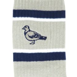 ANTIHERO SOCKS アンチヒーロー ソックス 靴下 BASIC PIGEON EMB LIGHT GREY/NAVY スケートボード スケボー 4