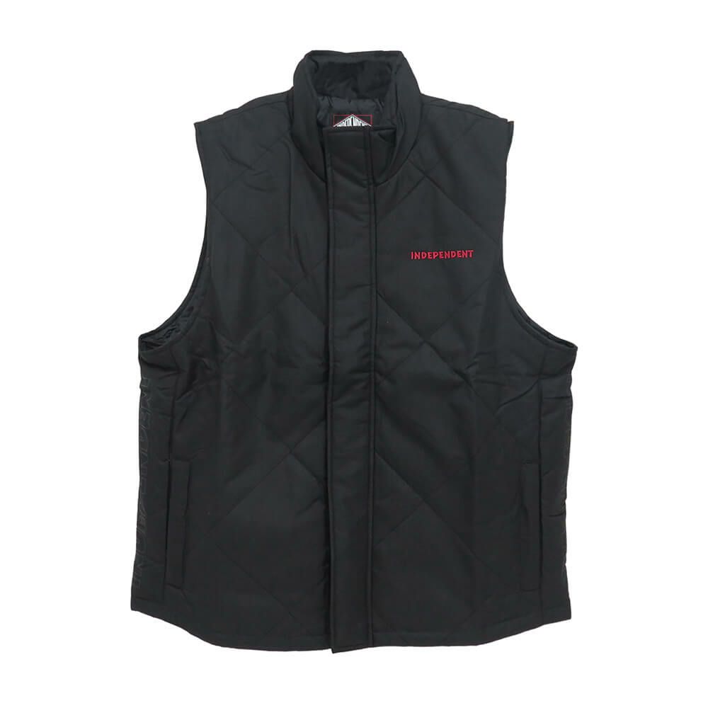  INDEPENDENT JACKET インディペンデント ジャケット HOLLOWAY VEST PUFFER BLACK スケートボード スケボー 