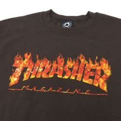 THRASHER CREW SWEAT スラッシャー トレーナー INFERNO DARK CHOCOLATE（US企画） スケートボード スケボー 1