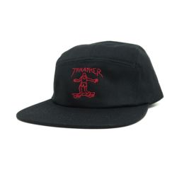 THRASHER CAP スラッシャー キャップ GONZ 5 PANEL CAMP BLACK/RED（US企画） スケートボード スケボー 