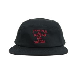 THRASHER CAP スラッシャー キャップ GONZ 5 PANEL CAMP BLACK/RED（US企画） スケートボード スケボー 1