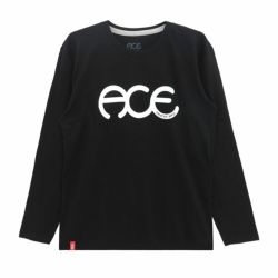 ACE LONG SLEEVE エース ロングスリーブTシャツ RINGS BLACK スケートボード スケボー スケートボード スケボー 