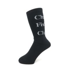 CHAOS FISHING CLUB SOCKS カオスフィッシングクラブ ソックス 靴下 1 PACK LOGO BLACK スケートボード スケボー 1