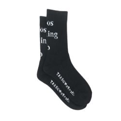 CHAOS FISHING CLUB SOCKS カオスフィッシングクラブ ソックス 靴下 1 PACK LOGO BLACK スケートボード スケボー 3