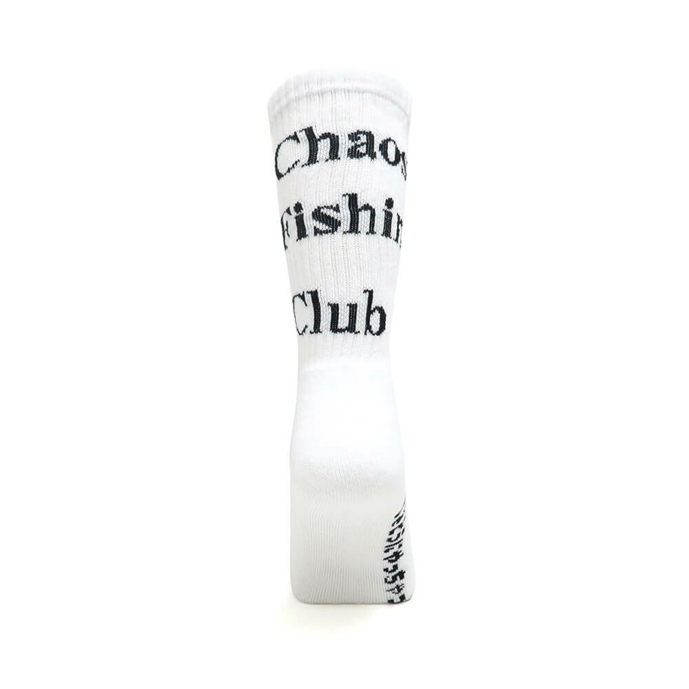 CHAOS FISHING CLUB SOCKS カオスフィッシングクラブ ソックス 靴下 1 PACK LOGO WHITE スケートボード スケボー 2