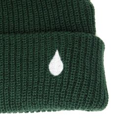 COLOR COMMUNICATIONS KNITCAP カラーコミュニケーションズ ニットキャップ DRIP EMB CUFF DARK GREEN スケートボード スケボー 2