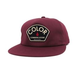 COLOR COMMUNICATIONS CAP カラーコミュニケーションズ キャップ DESIGN DEPT. PATCH UNSTRUCTURED SNAPBACK WINE スケートボード スケボー 