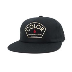 COLOR COMMUNICATIONS CAP カラーコミュニケーションズ キャップ DESIGN DEPT. PATCH UNSTRUCTURED SNAPBACK BLACK スケートボード スケボー 